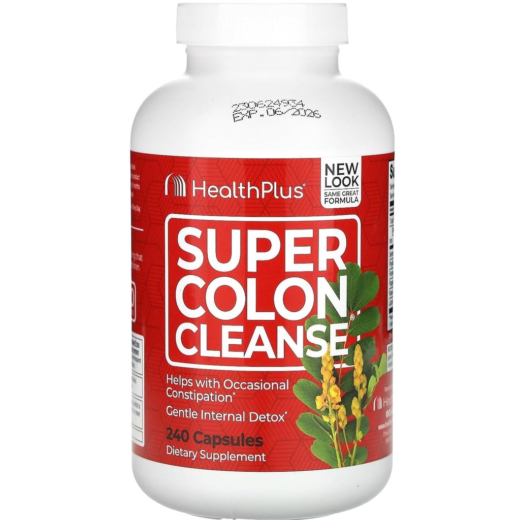 Health Plus Super Colon Cleanse: 10-Day Cleanse -Detox | 18 Cleanses, 720 Capsules, Package may vary