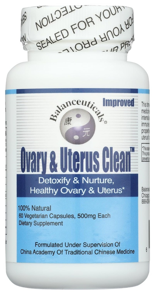 Ovary & Uterus Clean, 500 mg Dieetsupplement Capsules, 60-Telling fles