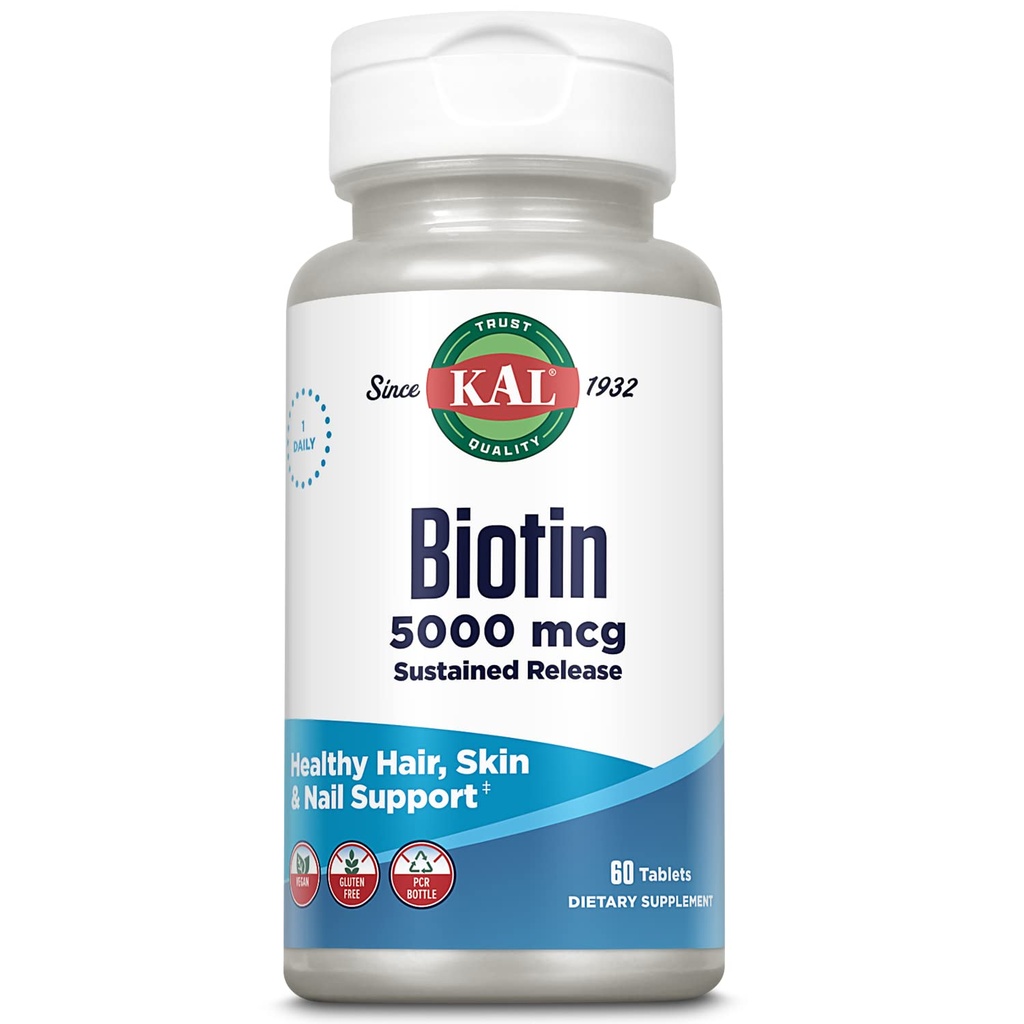 KAL Biotin 5000 TR tabletten, 5000 mcg, 60 Tellen