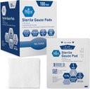 MED PRIDE Steriele Gauze Dressing Pads, 12 Ply Zeer Absorberend Katoen, Individueel verpakt, Niet Stick, Pijnloze Verwijdering (3x3 Inch (Pack van 100))