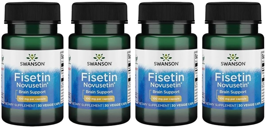 Swanson Fisetin Moleculair vergelijkbaar met Apigenine, Luteoline en Quercetin 100 Milligrammen 30 Veg Capsules (4 Pack)