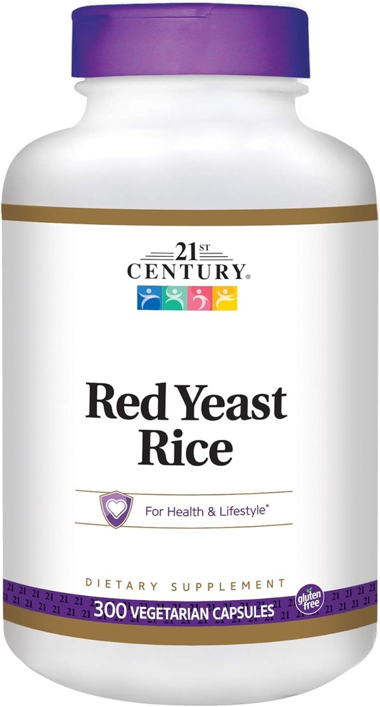 21e eeuw Rode Gist Rijst Extract Veg Capsules, 300 Tellen