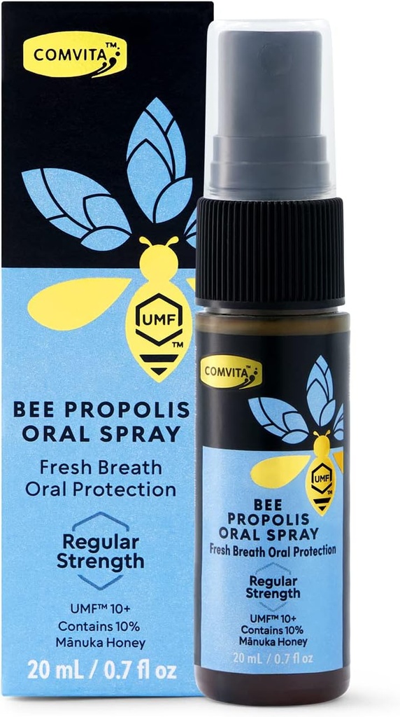 Comvita Bee Propolis Throat Spray - Natuurlijke Immune Support, verzachtende munt smaak met Nieuw-Zeeland UMF 10+ Manuka Honing, Antioxidant, Dieetsupplement - 0,7 fl oz