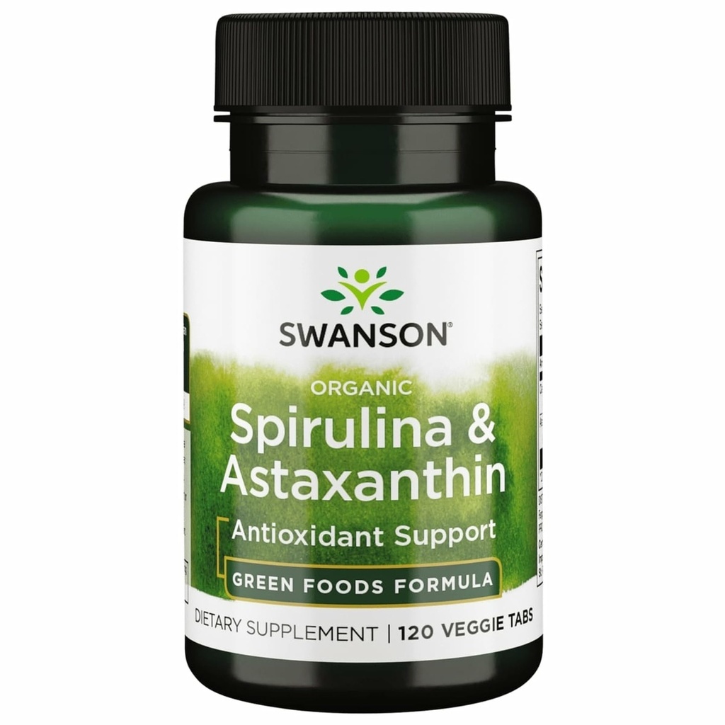 Swanson Organic Spirulina & Astaxanthine 120 Veg Tabs