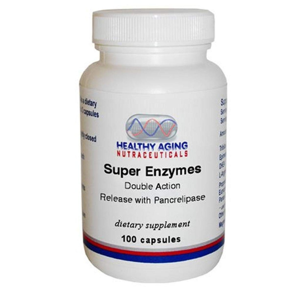 Super Enzymen Double Action Release met Pancrlelipase 100 Capsules