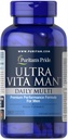 Puritan's Pride Ultra Vita Man High Potency Mannen Dagelijkse Multivitamine met Time Release Technologie, Dieetsupplement ter ondersteuning van het immuunsysteem en cardiovasculaire gezondheid, 3 maand levering, 180 Tellen