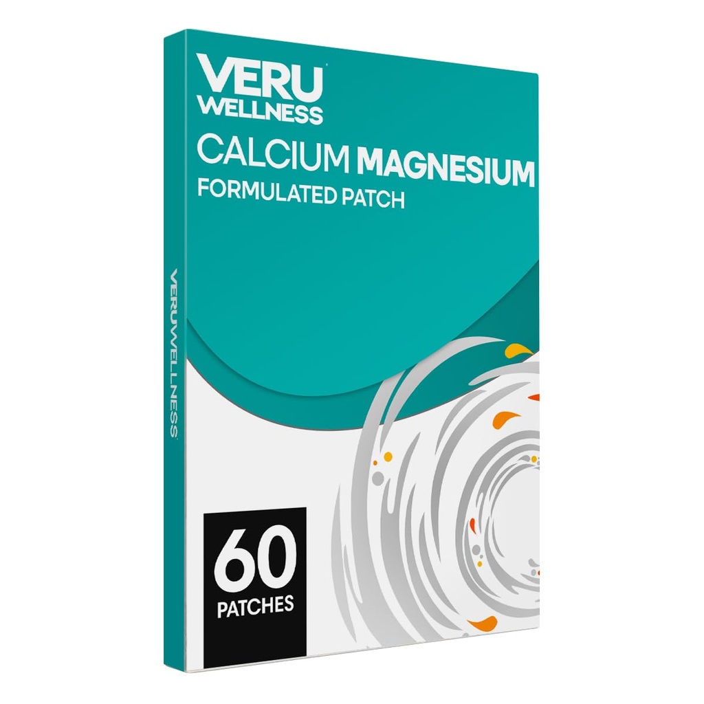 Veru Wellness Calcium Magnesium Plus Daily Patch - D3/K2 Calcium Bone Health Zelfklevende tijdpersonage Patch (60 dagen)