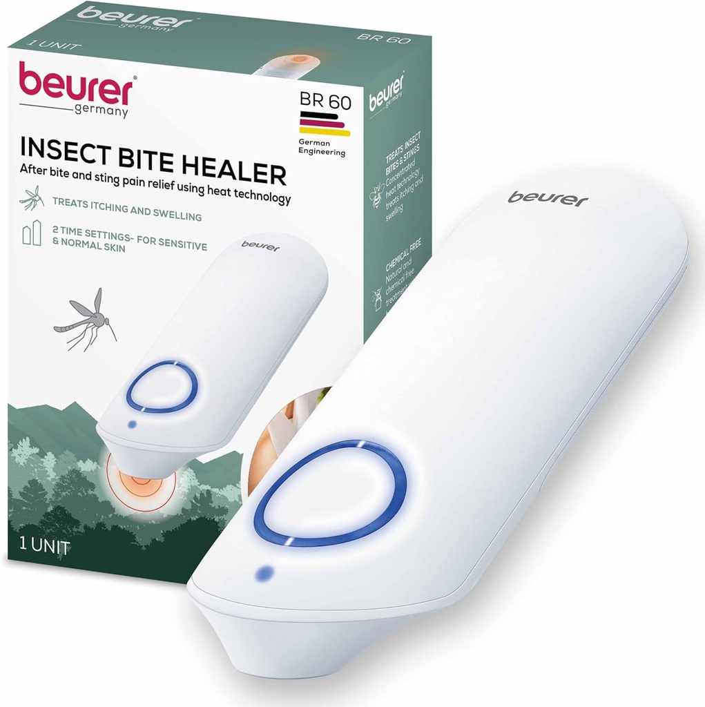Beurer BR60 Insect Sting and Bite Relief, Bug Bite Healer voor chemische-vrije behandeling van Insect Bites, niet-oxic natuurlijke verlichting van jeuk en zwelling, voor muggenbeten