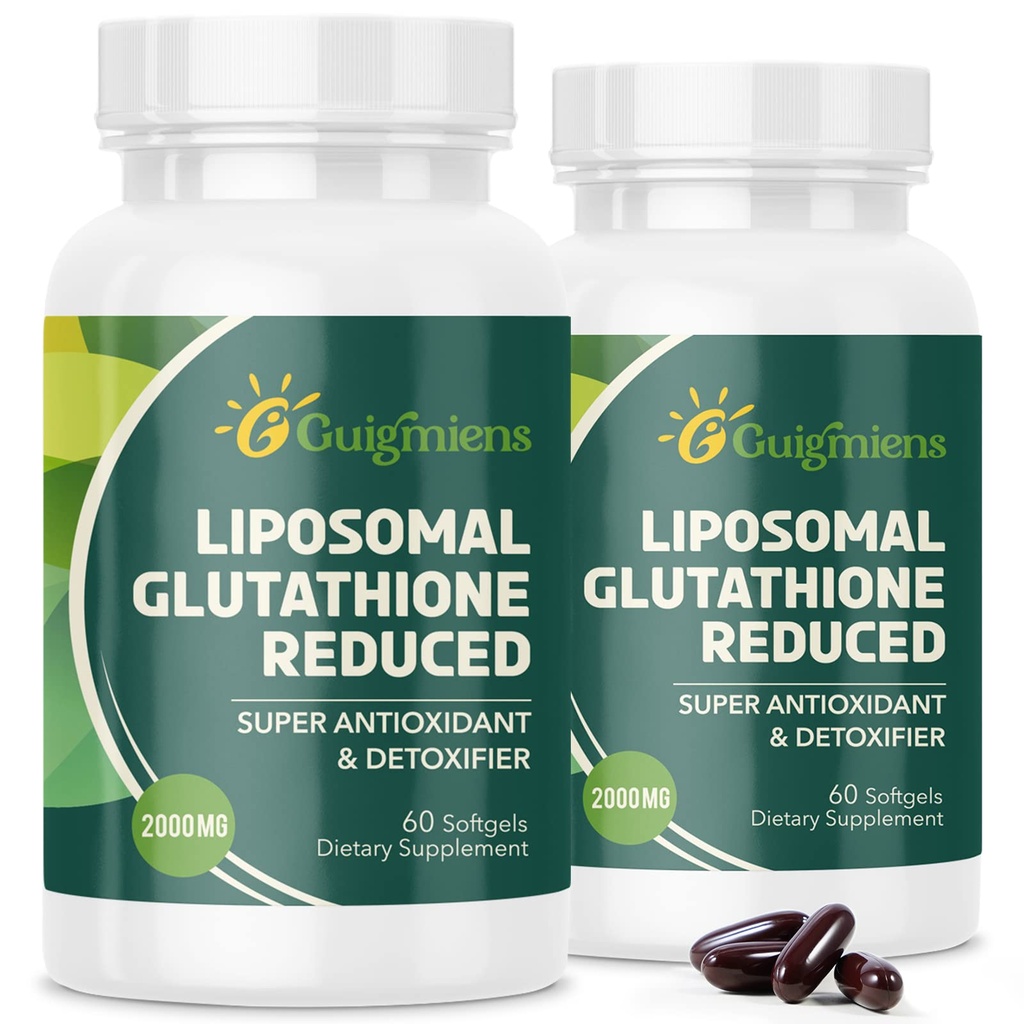oumebiu Liposomale Glutathion 2000 MG, 10x Betere absorptie, Glutathion Supplement met Hyaluronzuur+Collagen Peptide+Resveratrol, Krachtig Antioxidant, Gezondheid Veroudering, Immune Health, 120 Tel.