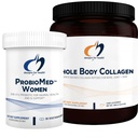 Designs for Health Collageen Powder & Women's Probiotic Bundle - ProbioMed Women (30 Capsules) Gut Health & Vaginanal Support Probiotic with Whole Body Collageen (390g) Peptiden for Bones, Joint & Skin