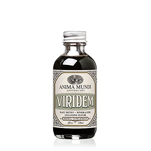 Anima Mundi Apothecary Viridem Greens Detox Elixir - GI & Liver Detox Liquid Supplement, Natural Herb Cleanse with Chlorofyl, Moringa + Organic Chlorella - Voeg toe aan Juice & Alkalizing Teas (2oz)