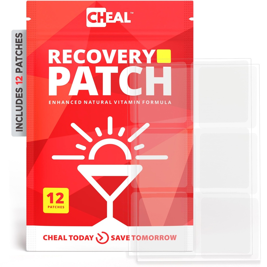 Party Recovery Patches - 12 Pack - Bounce Back After a Night Out. B Complexe formule voor betere ochtenden - 100% natuurlijk. Transparant en waterdicht - Partijessentieel - Gebruik voor het drinken