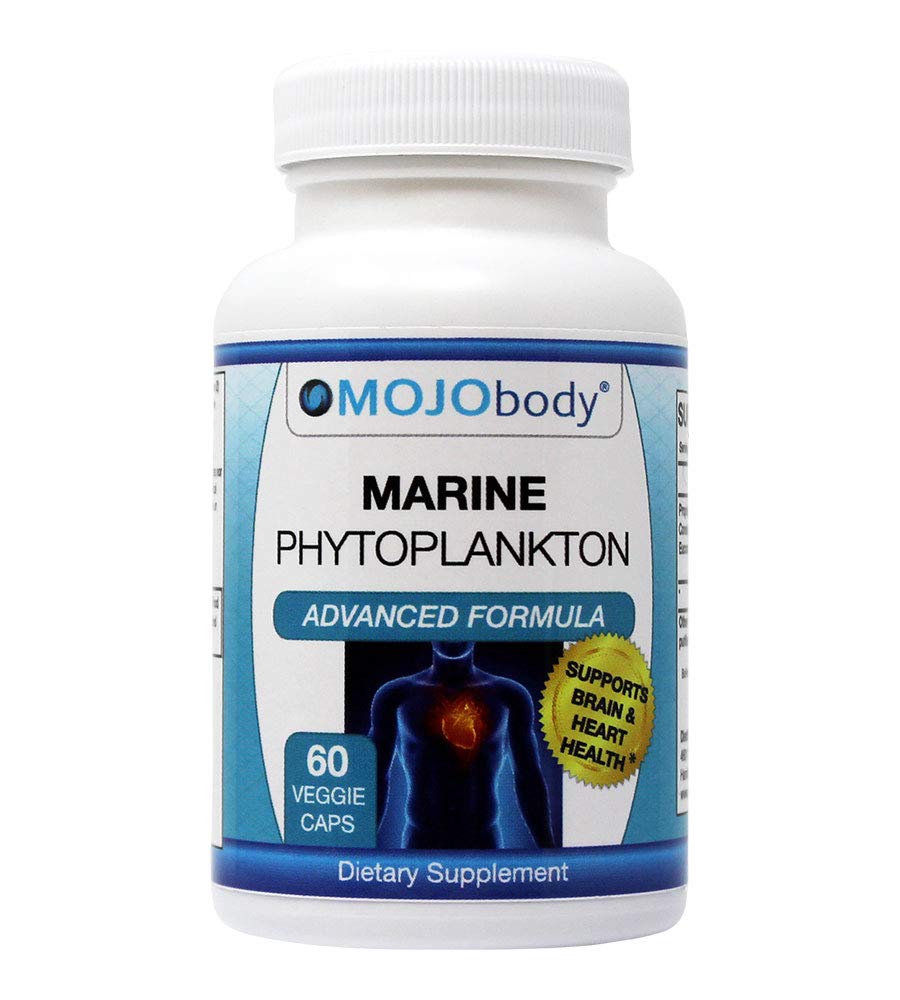 Freeze gedroogd Marine Phytoplankton, Ondersteunt Hersenen & Hart Gezondheid, Krachtige Superfood, Nutriënt Dense met BioPerine voor Hoge Absorptie 60 Capsules