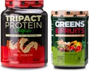 Nutrologie Groenen & Fruiten Poeder-Naturally Sourced Superfood, Vanille Cinnamon (30 Servers) TRIPACT Vegan Proteïne Poeder, Pindakaas Vanille (20 Servers)