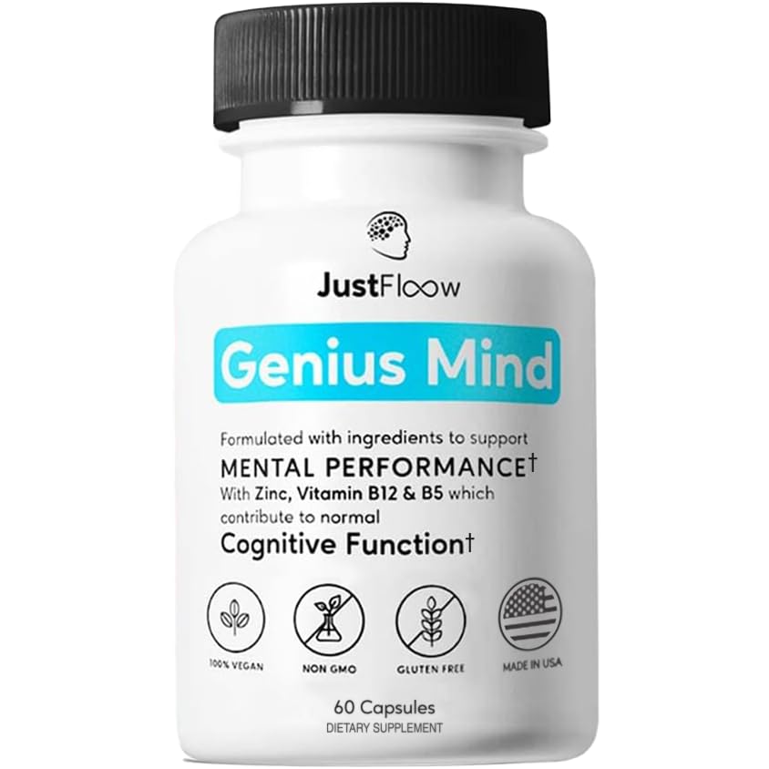 Genius Mind® Nootropic Brain Supplement, Ondersteuning Cognitieve functie, Energieniveaus, Focus & Geheugen Functie - 17 Hersenvergroting Ingrediënten Inclusief Lions Mane, Bacopa, Ginkgo & Vitamine B12
