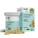 resB Lung Support Probiotic Supplement - Long Health Supplement voor rokers, Gut Health, Immuun & Digestieve Ondersteuning, Ademhalingsstelsel, Heilige Basil & Kurkuma, Klinisch Trialed - 60 Capsules