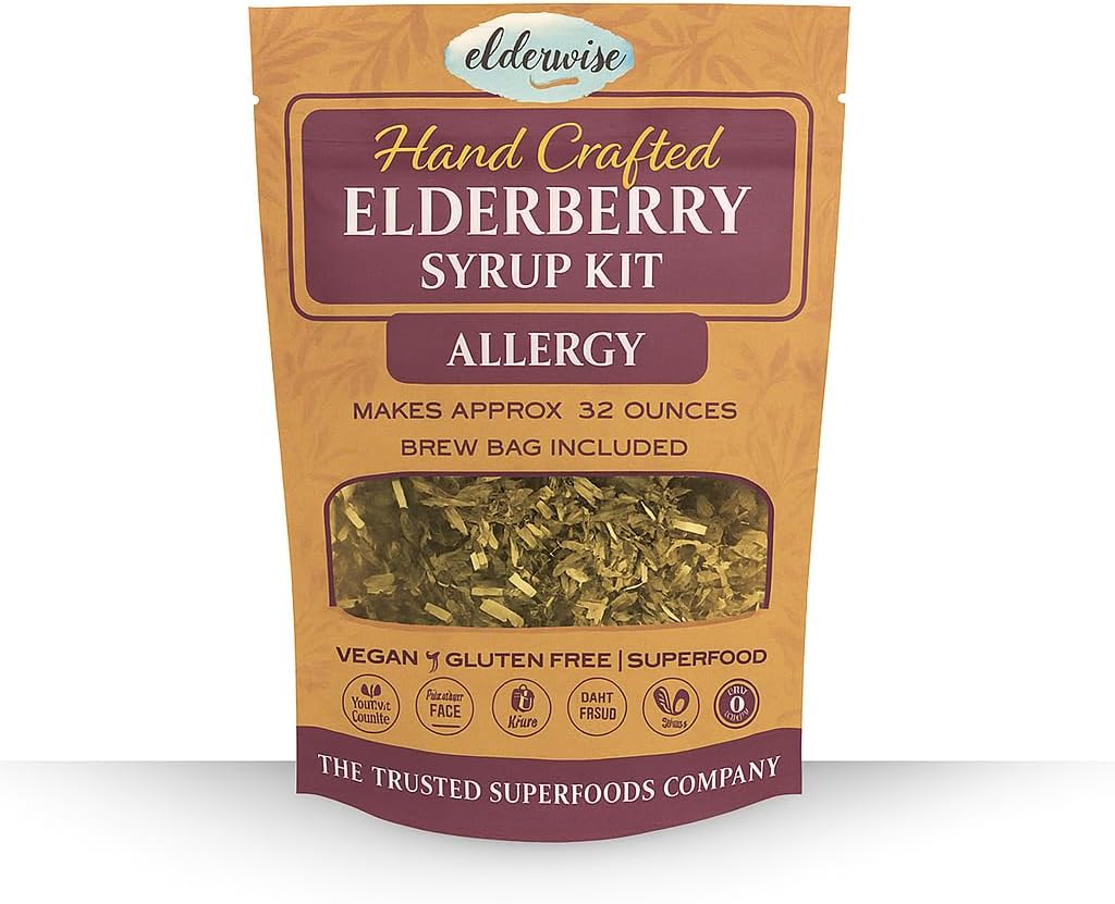 Elderberry Syrup Kit - Allergy Support - Makes Ca. 32oz - Wordt geleverd met Brewing Bag - Ingrediënten - Vlierbessen - Rozenbottels - Gember - Nette - Kaneel - Kruidnagel - Ouderwetse