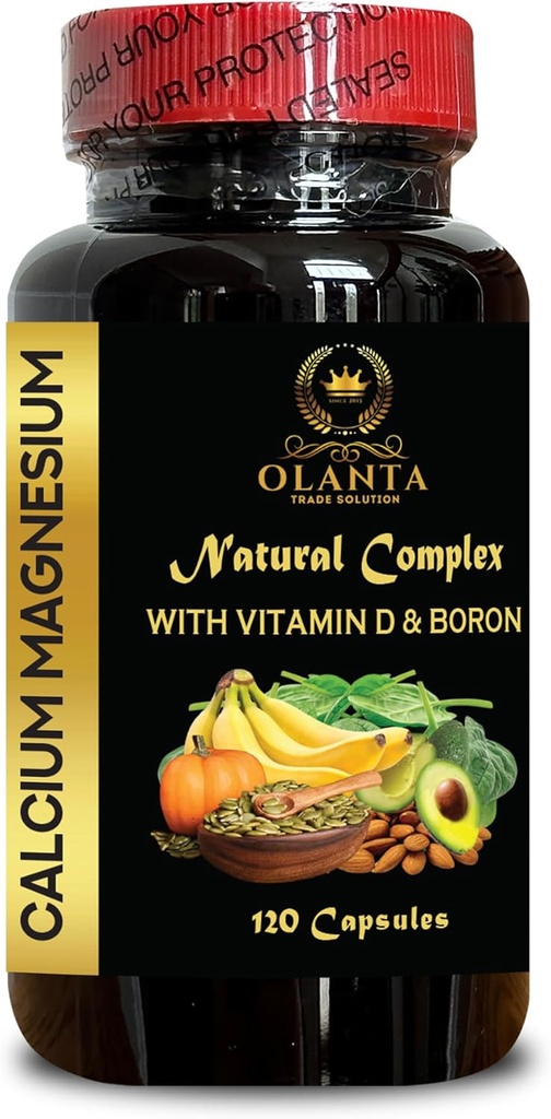 Calcium Magnesium Complex - Immuun Ondersteuning Vitaminen, Calcium Supplementen voor Vrouwen Meer dan 50, Bone Builder Supplement, Mineralen voor Bone Support, Glutenvrij, Non-GMO - 1 Fles 120 Capsules