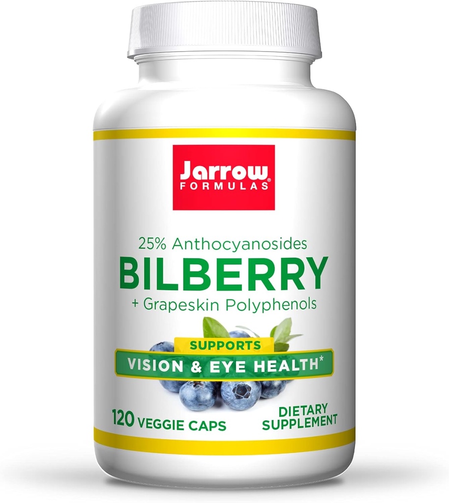 Jarrow Formulas Bilberry + Grapeskin Polyfenols 280 mg - 120 Veggie Caps - Ondersteuning Vision & Eye Health - Tot 120 porties