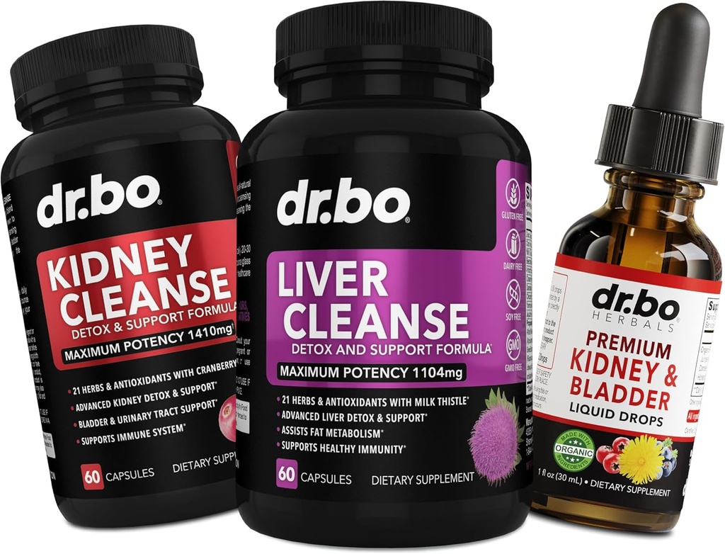Lever Reiniging Detox & Nier Reiniging Blaasdruppels - Renale Lever Detox Ondersteuning Supplement Liquid Drops, Melkdistel Dandelion - Nier Ondersteuning Supplement Bladder Gezondheid Renale Gezondheid Vitaminen