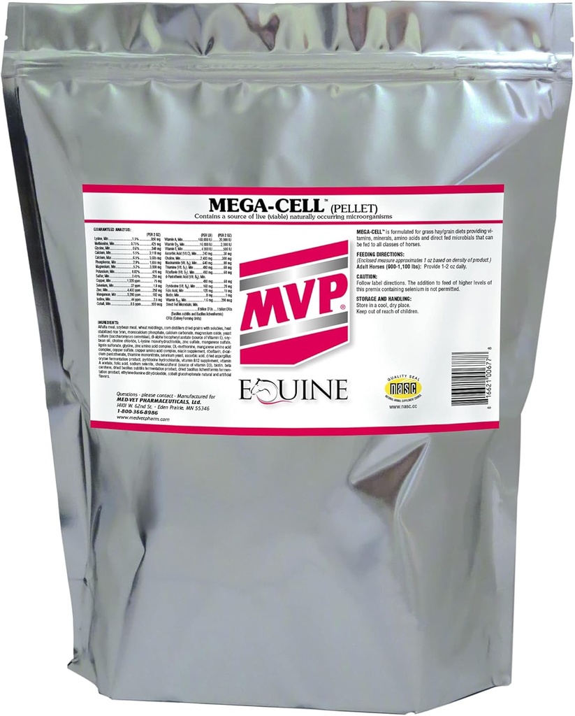 Mega-Cell (10lb) Balanced Vitamine & Mineraal Ondersteuning voor Paarden