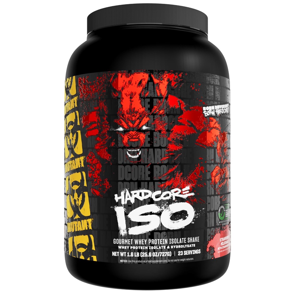 Mutant ISO Surge Wei Proteine Isolaat Poeder werkt snel om te helpen herstellen, Build Muscle, Bulk en Strength, 1.6 lb - Aardbei Milkshake