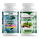 GreeNatr 7-in-1 Immune Support Supplement met vitamine C, vitamine D3, zink 50mg, quercetine, gecombineerd met Organische Ashwagandha Capsules met zwarte peper voor verbeterde absorptie