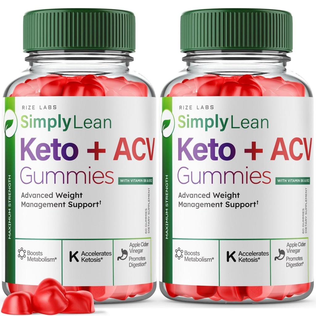 rize labs (Pack van 2 SimplyLean Keto + ACV Gummies for Advanced Weight Loss, SimplyLean Supplement for Maximum Strength Gomitas, Advanced Formula Review (120 Gummies)
