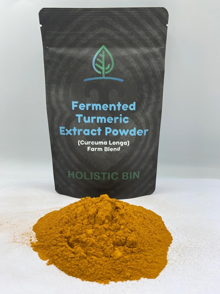 Holistische bak Gefermenteerd Kurkumapoeder (Witgoud) Cucurma Longa Farm Blend Curcuma met Gember - 56 Gram