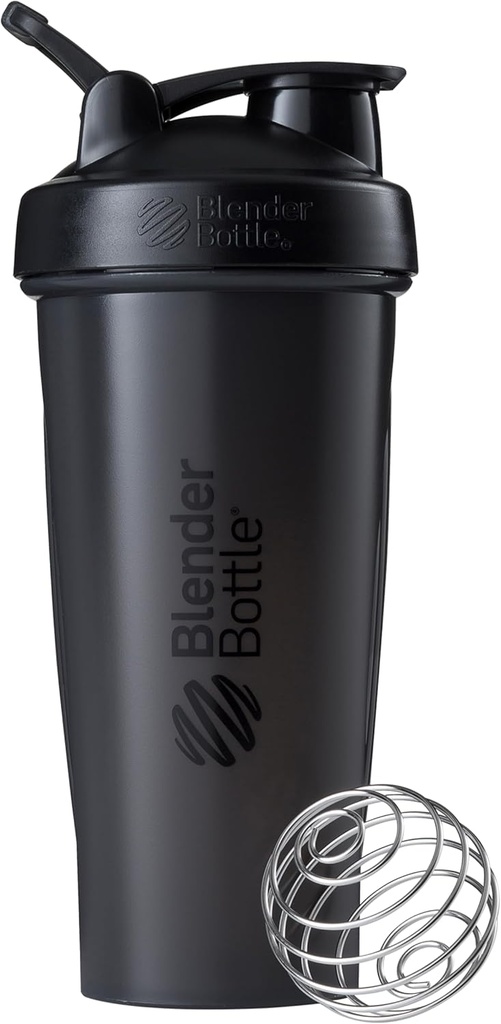 BlenderBattle Classic Shaker Bottle Perfect voor eiwitshakes en pre-workout, 28-ounce, zwart