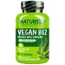 NATURELO Vegan B12 - Methyl B12 met Organische Spirulina - Hoge Potentie Vitamine B12 1000 mcg Methylcobalamine - Ondersteunt gezonde Mood, Energie, Hart & Oog Gezondheid - 90 Capsules