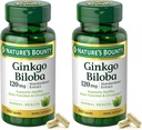 Nature's Bounty Ginkgo Biloba Standardized Extract 120 mg, Kruidenflessen, Capsule, 100 Telling, Verpakking van 2
