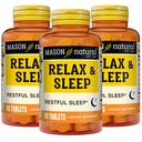 MASON NATUURLIJKE Relax & Slaap Dieet Kruidensupplement met Valeriaan wortel & Passiflora Extract, 9 maand levering, 3 verpakkingen