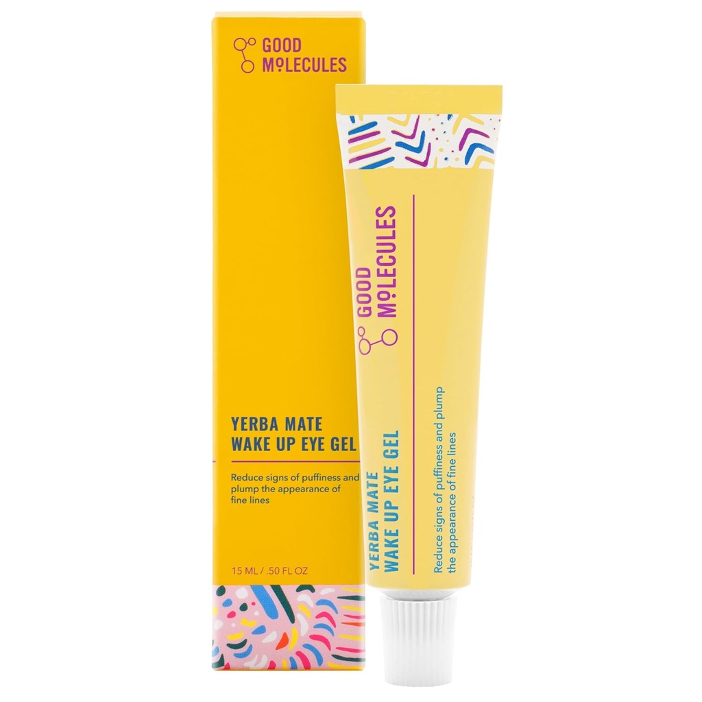 Goede Molecules Yerba Mate Wake Up Eye Gel - Hydrating Under Eye Gel Cream met Hyaluronic Acid en Cafeïne - Target Dark Circles and Puffiness - Huidverzorging voor gezicht