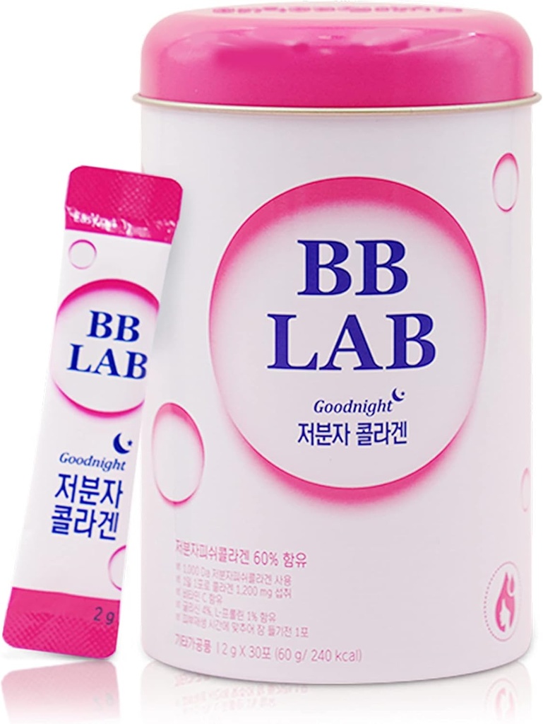 SOUND OF SEOUL BB LAB Goodnight Collagen, Low Molecular Collagen, for Skin & Bone Health, Made in Korea, 1 maand levering per container, 30 verpakkingen (1)