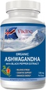 Viking Organic Ashwagandha with Black Pepper Extract Icelandic. 60 Vegan Capsules - Maximum Absorption for Stress, Mood & Energy Support