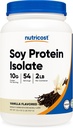 Nutricost Soja Proteïne Poeder, 2 LB Vanille, 10 Gram Proteïne per portie, Vegetarisch, Non-GMO en Glutenvrij