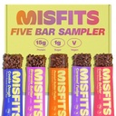 Misfits Vegan Protein Bars - Geactualiseerd Recept Gebaseerd op planten, Low Sugar & Carb, High Fiber Snacks 