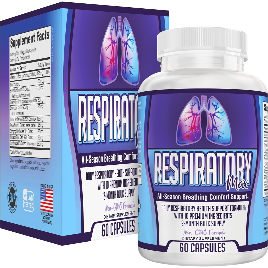 Respiratory Health Supplement 10-in-1 Blend 2Month Bulk Supply 