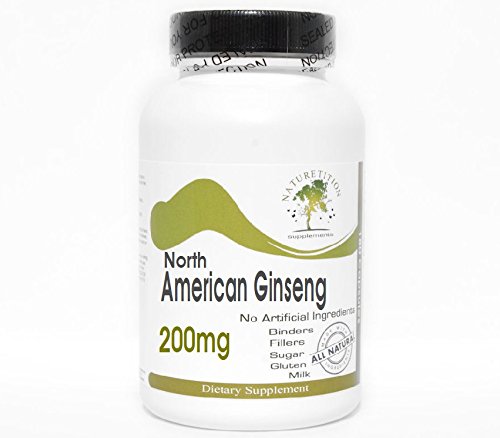Noord-Amerikaanse Ginseng 200mg ~ 200 Capsules - Geen additieven ~ Naturetitie Supplementen