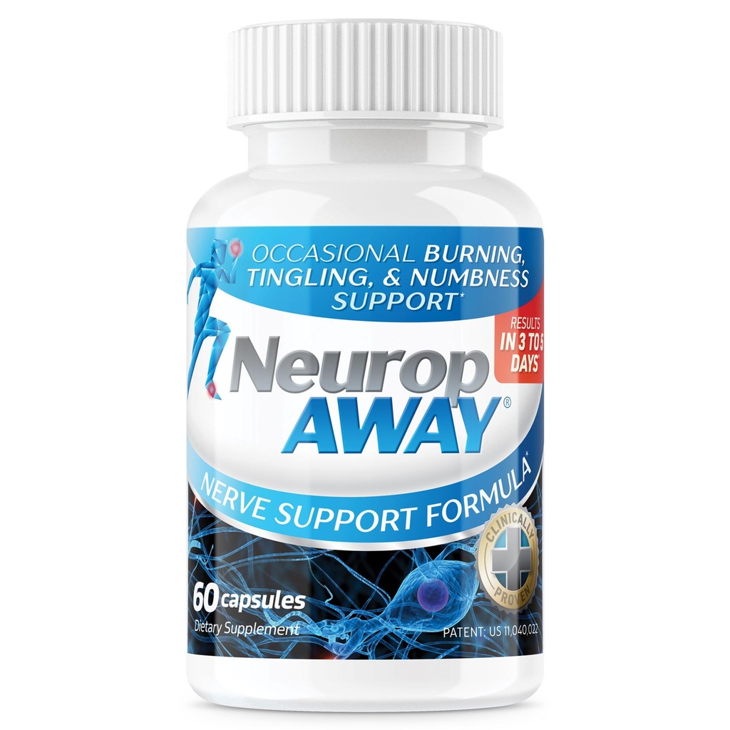 NeuropAWAY Nerve Support Supplement, R-Alpha Lipoïnezuur om te helpen verstrekken nerve relief en gezondheid in zo weinig als 5 dagen, Acetyl-L-Carnitine, Taruine, Vitamine B12, L-Citrulline 60 Capsules