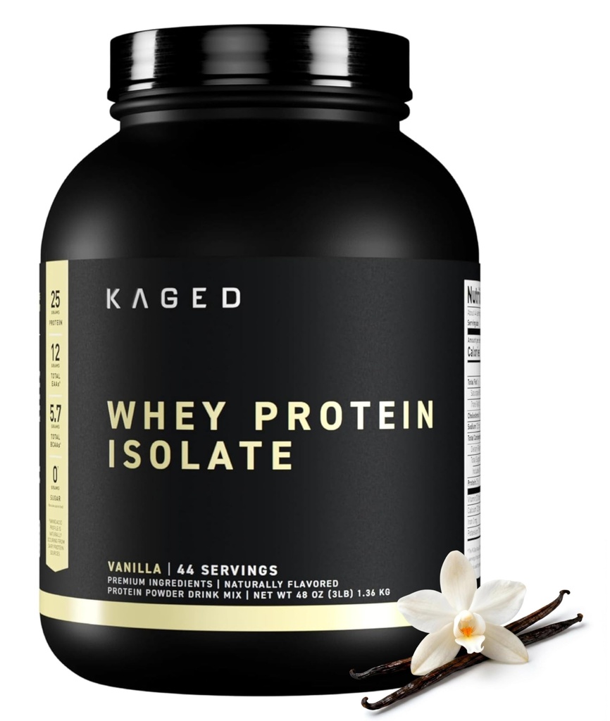 Kanged Wei Proteine Isolaat Poeder Vanille 100% Pure Lage Lactose Wei Post Workout Herstel Drink Ondersteunt Spier-Bouwen 25g per Serving 41 Serving