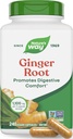 Nature's Way Ginger Root Capsules 550 mg per capsule, Digestieve Comfort* Vermindert bewegingsgerelateerde misselijkheid*, 1100 mg per 2 capsules, Non-GMO Project Verified, Vegan, 240 Telling (Verpakking mei Vary)