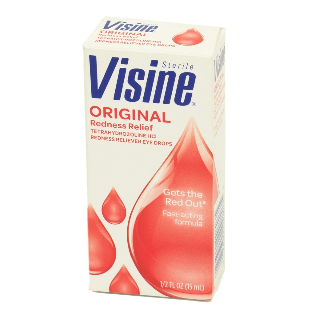 J & J Visine Eye Drops, Visine Original Eye Drops.5 oz. Fles (Verpakking mei Vary)