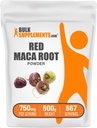 BulkSupplements.com Red Maca Powder - from Root, Maca Supplement, Herbal Supplement - Vegan & Glutenvrij, 750mg per Serving, 500g (1.1 lbs) (Pack of 1)