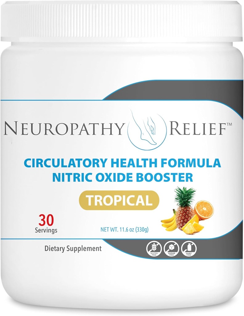 Neuropathy ReliefTM - Circulatory Health Formula - Nitric oxide Booster - Tropische smaak (1 Jar), 30 porties