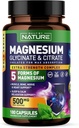 Magnesium Complex 500mg - 5 vormen Magnesium Glycinate, Citrate, Malate, Oxide & Aquamine met 72 sporenmineralen - Gecheld voor Absorptie - Supplement voor spier, nerve, hart en slaap (180 capsules)