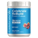 Vier vitamines Herbouw Proteïnepoeder met Probiotica & Prebiotica - 20g Wei Isolaat Proteïne, Hoge Vezel, voor post-Bariatrische Chirurgie Patiënten - Berry Burst (15 Servers)