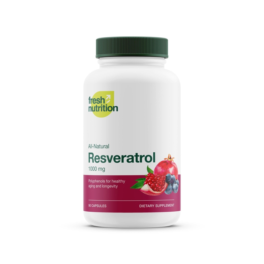 Resveratrol Supplement - Trans-resveratrol Extra Strength 750mg - Natuurlijke, zuivere en krachtige polyfenolen Supplement - Veganistisch, Niet GGO, Glutenvrij - 90 Capsules