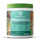 Verbazingwekkend gras Greens Superfood Detox & Digest: groen poeder met digestieve enzymen & probiotica, schoon groen, 30 porties (Verpakking mei Vary)